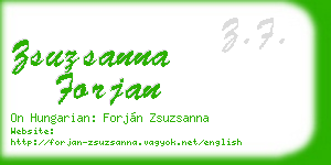 zsuzsanna forjan business card